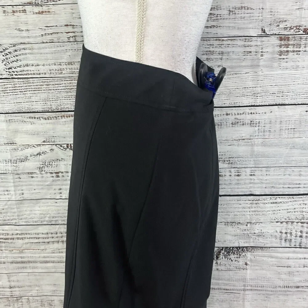 Express Design Studio Skirt sz 8 Classic Black Straight Knee Flared Back Career